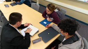 students studying in the LRC