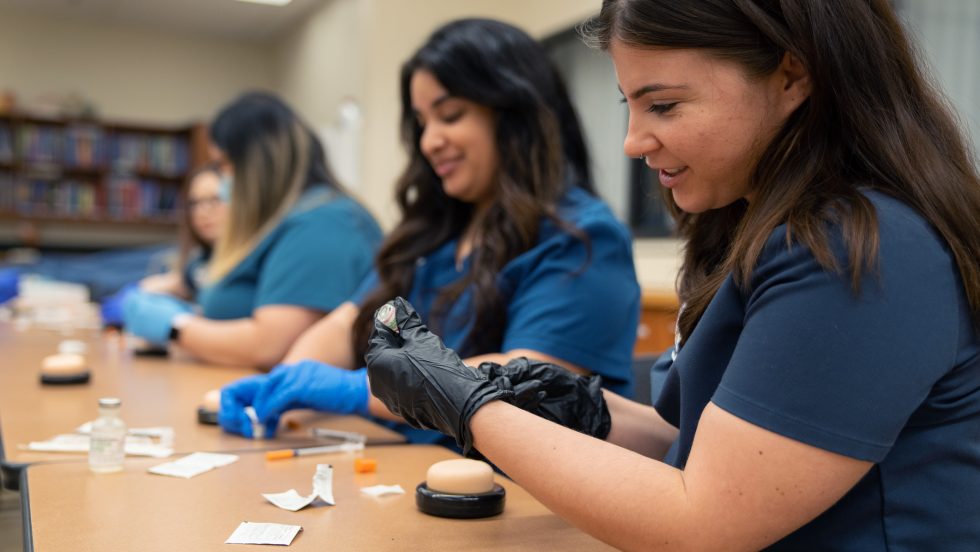 nursing students in class learning