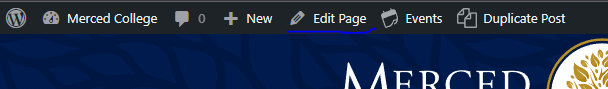 Edit page button in top toolbar