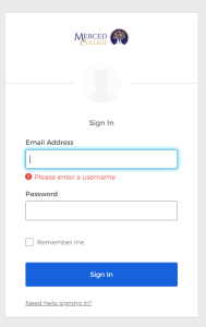 okta sign in fields for username and password