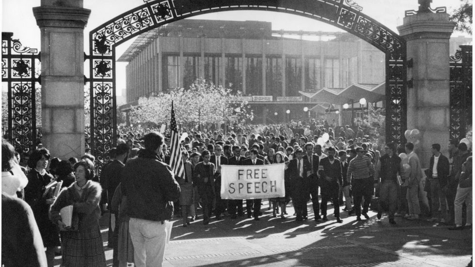 free speech rally in the 60's
