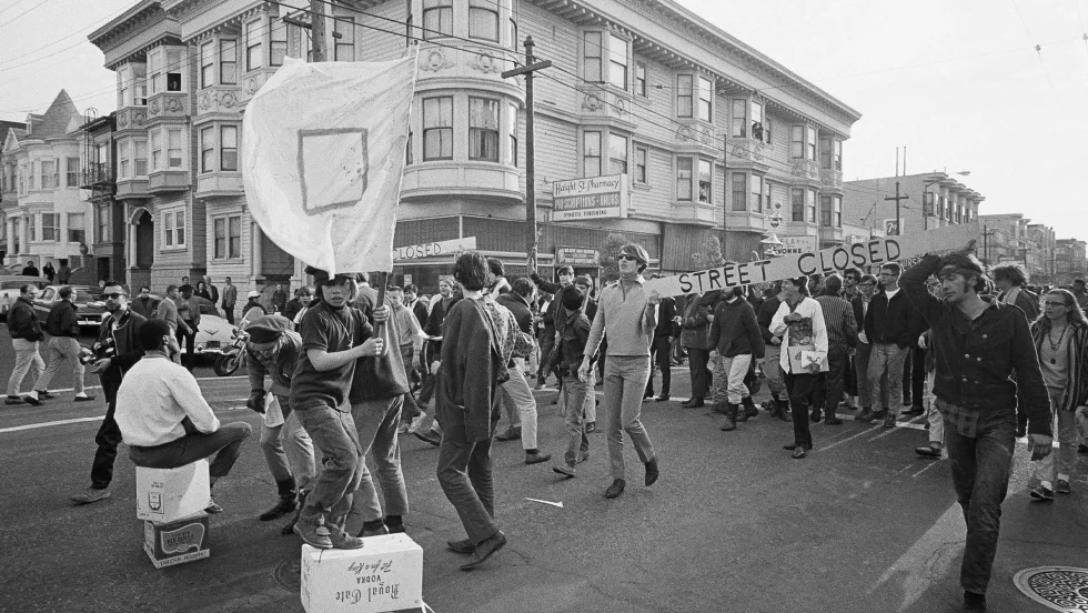 historical image from haight ashbury in the 1960s