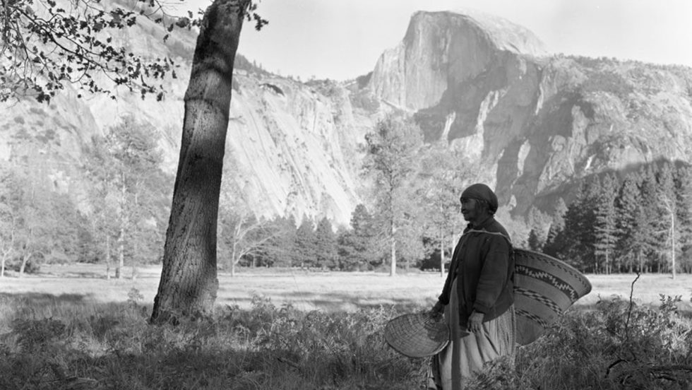 Native American woman in the Yosemite valley