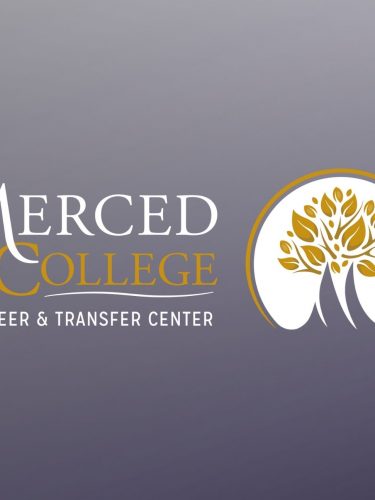 The picture is a logo of Merced College. It includes a photo of a tree and text that reads the Merced College Career and Transfer Center.